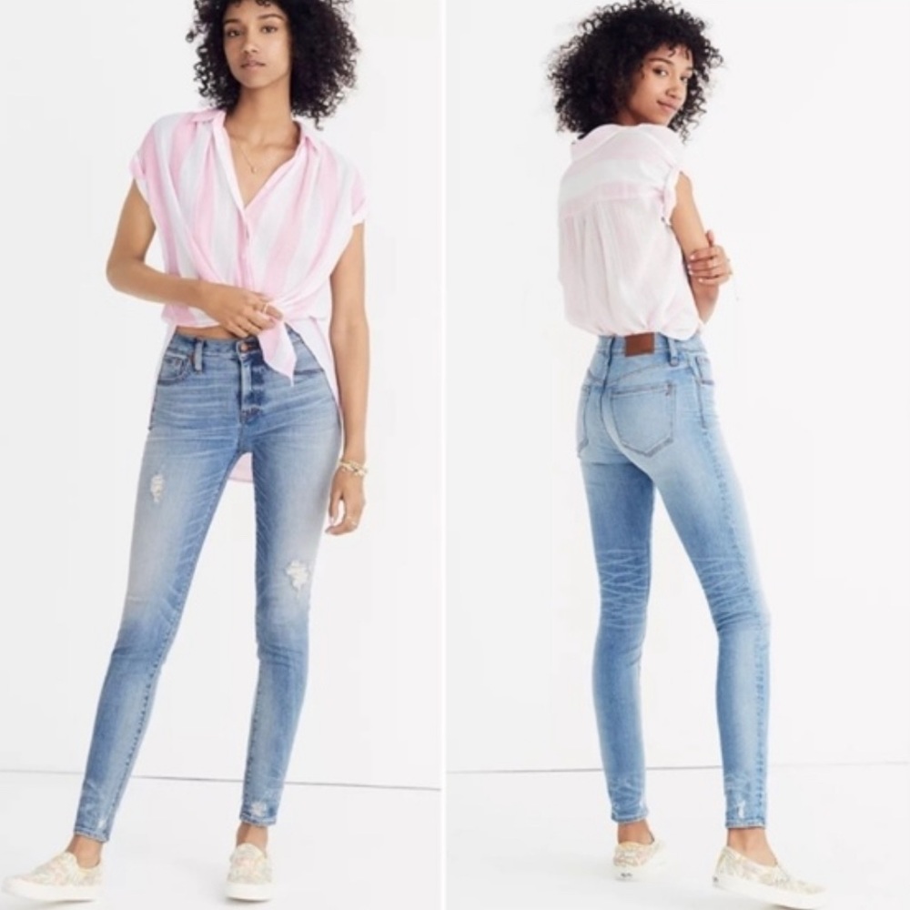 NEW Madewell 9" High-Rise Distressed Skinny Jeans Size 27